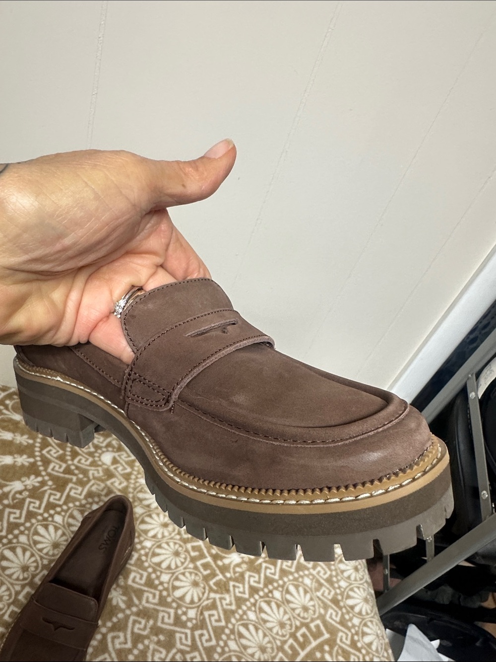 Toms Brown Lug Sole Penny Loafer - Picture 6 of 11